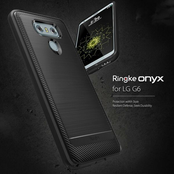 Ringke Onyx G6 ile Uyumlu Kılıf Black Ultra Extra Darbe Dağıtıcı Tam Koruma
