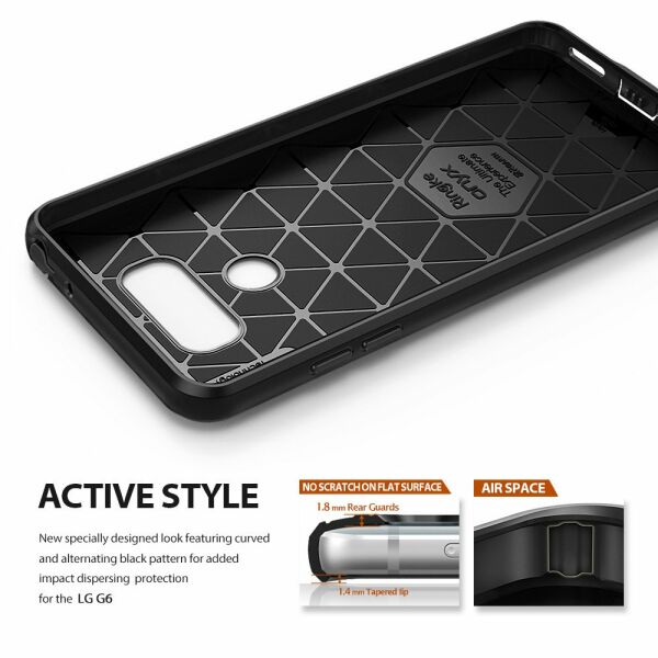 Ringke Onyx G6 ile Uyumlu Kılıf Black Ultra Extra Darbe Dağıtıcı Tam Koruma