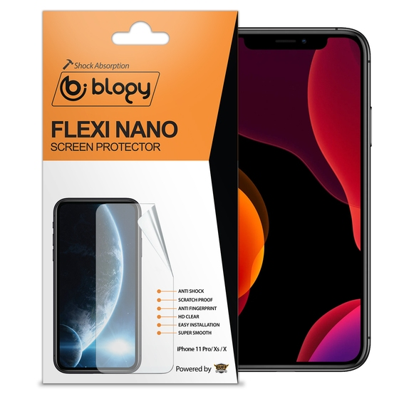 Blogy iPhone 11 Pro/Xs/X ile Uyumlu Flexi Nano Ekran Koruyucu