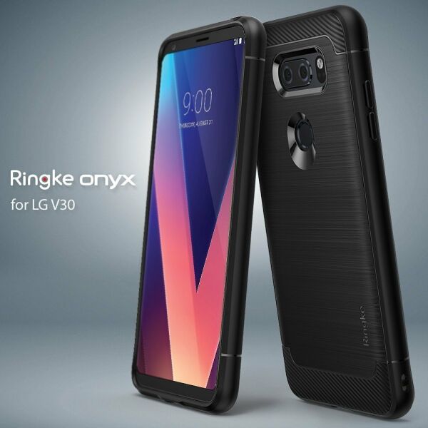 Ringke Onyx V30 ile Uyumlu Kılıf Black Ultra Extra Darbe Dağıtıcı Tam Koruma