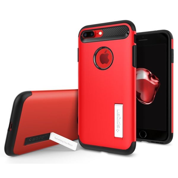 Spigen iPhone 7 Plus / 8 Plus ile Uyumlu Kılıf Slim Armor Crimson Red