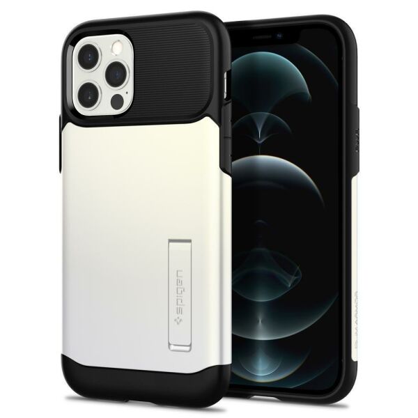 Spigen iPhone 12 / iPhone 12 Pro ile Uyumlu Kılıf Slim Armor Pearl White