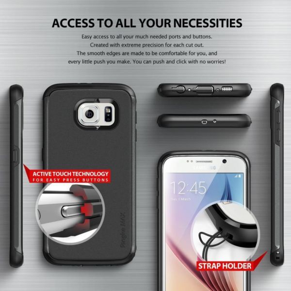 Ringke Max Galaxy S6 ile Uyumlu Kılıf Royal Gold Tam Koruma Isı Dağılımlı Şok Emici Teknoloji