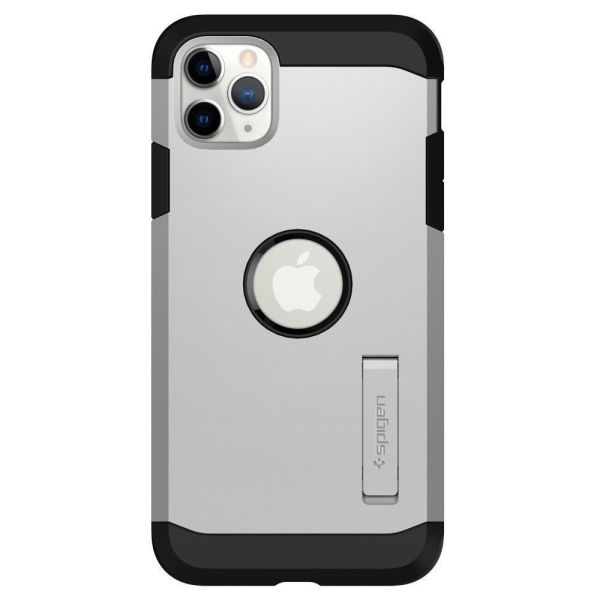 Spigen iPhone 11 Pro ile Uyumlu Kılıf Tough Armor XP Satin Silver
