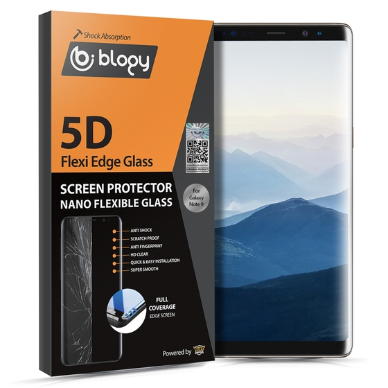 Blogy Galaxy Note 9 ile Uyumlu Flexi Edge 5D Ekran Koruyucu