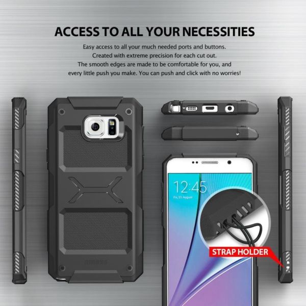 Ringke Rebel Galaxy Note 5 ile Uyumlu Kılıf Gray Darbelere Karşı En İyi Koruma