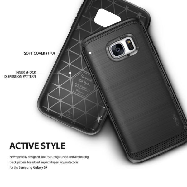Ringke Onyx Galaxy S7 ile Uyumlu Kılıf Black Ultra Extra Darbe Dağıtıcı Tam Koruma