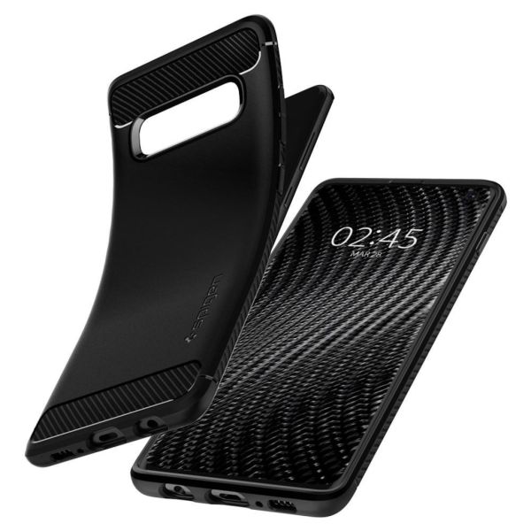 Spigen Galaxy S10 ile Uyumlu Kılıf Rugged Armor Matte Black