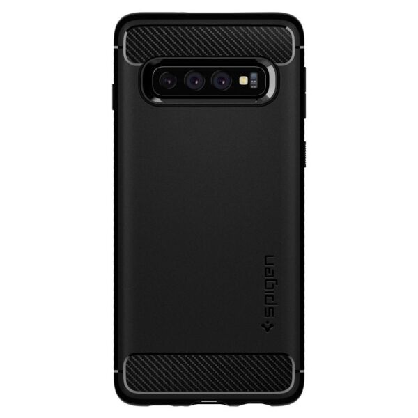 Spigen Galaxy S10 ile Uyumlu Kılıf Rugged Armor Matte Black