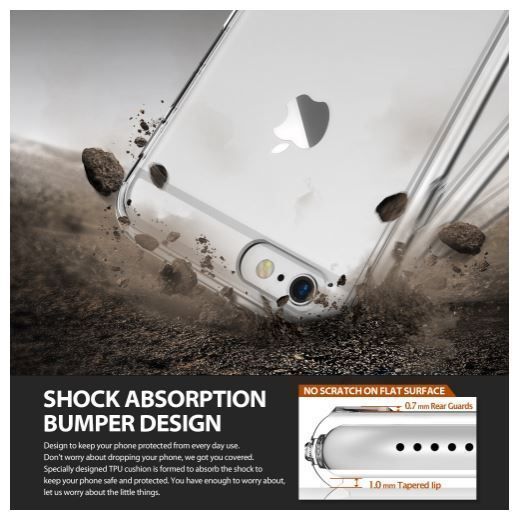 Ringke Fusion iPhone 6s/ 6 ile Uyumlu KIlıf Smoke Black TPU Bumper Extra Darbe Emici