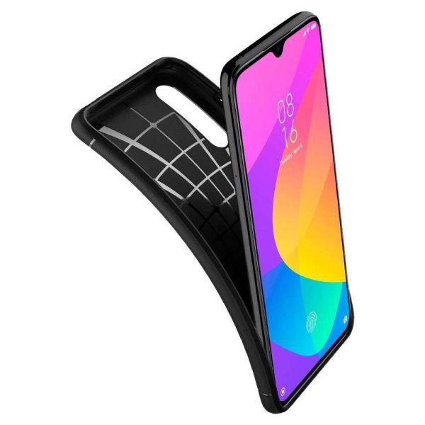 Spigen Mi 9 Lite ile Uyumlu Kılıf Rugged Armor Matte Black