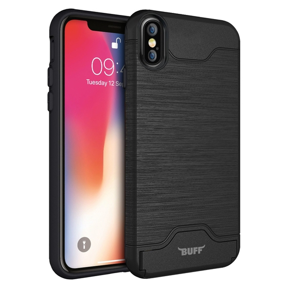 Buff iPhone Xs Max ile Uyumlu Slim Folder Black