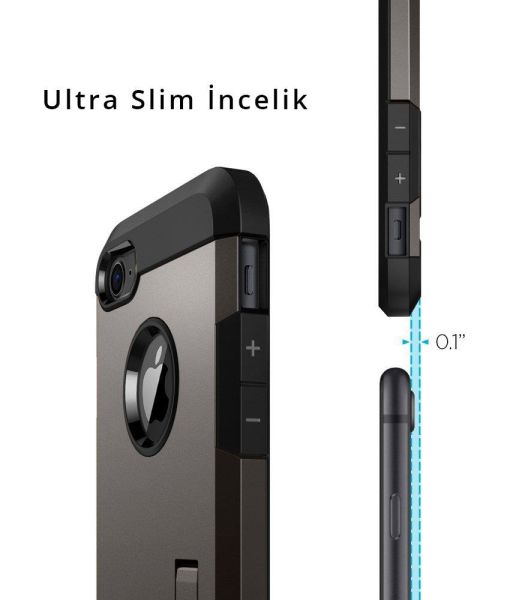 Spigen iPhone 7/8 ile Uyumlu Kılıf Tough Armor 2 Gunmetal