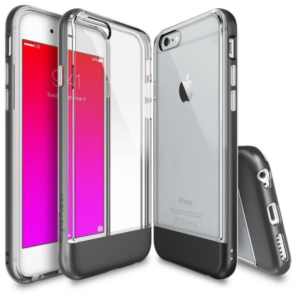 Ringke Fusion Frame iPhone 6s/ 6 ile Uyumlu KIlıf Metal Gray Extra Tam Koruma