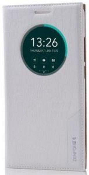 Zenfone 6 ile Uyumlu Rock Serisi Kapaklı Kılıf Beyaz