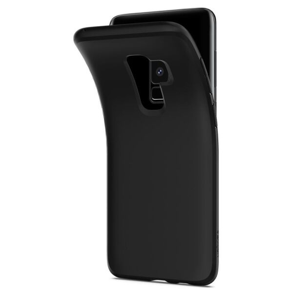 Spigen Galaxy S9 Plus ile Uyumlu Kılıf Liquid Crystal 4 Tarafı Koruma Matte Black