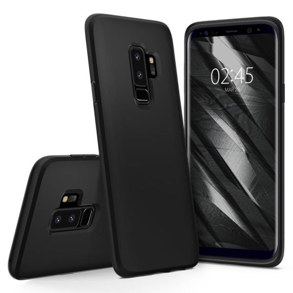 Spigen Galaxy S9 Plus ile Uyumlu Kılıf Liquid Crystal 4 Tarafı Koruma Matte Black