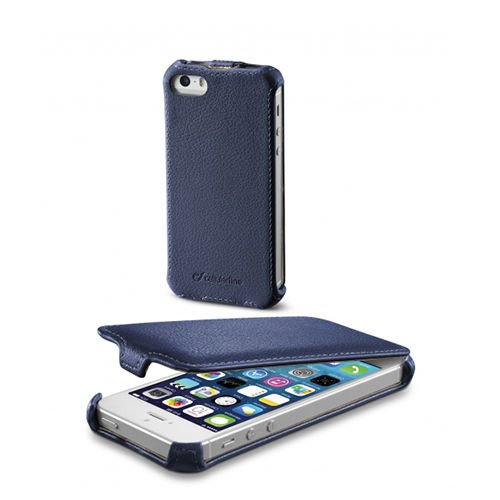 Cellular Line iPhone SE/5S/5 ile Uyumlu Flap Mıknatıssız Kılıf Lacivert FLAPIPHONE5B