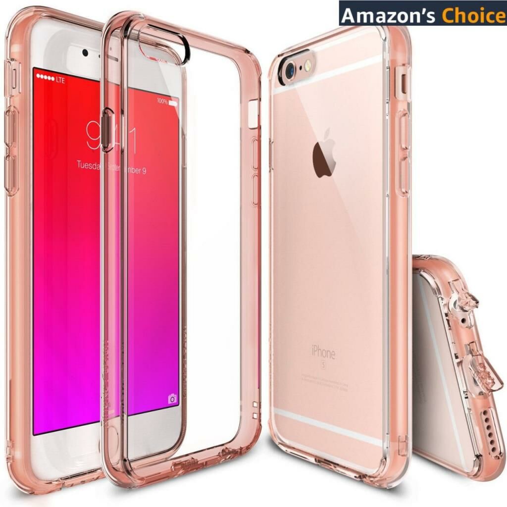 Ringke Fusion iPhone 6s Plus/ 6 Plus ile Uyumlu KIlıf Rose Gold TPU Bumper Extra Darbe Emici