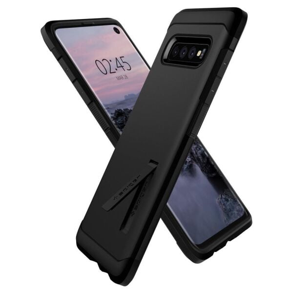 Spigen Galaxy S10 ile Uyumlu Kılıf Tough Armor Black