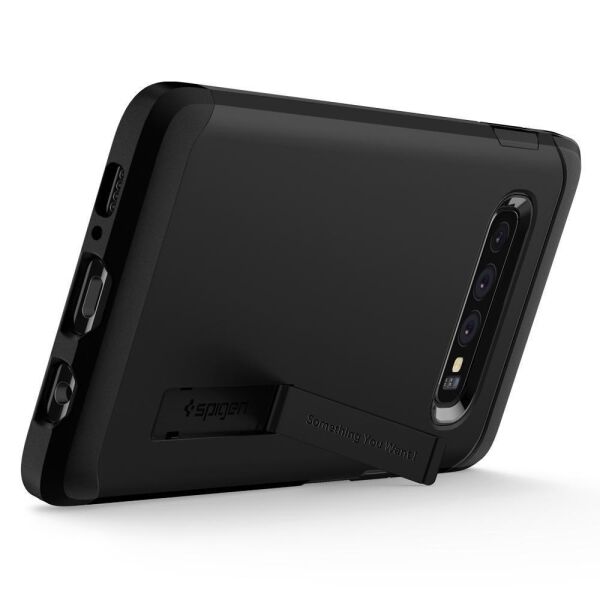 Spigen Galaxy S10 ile Uyumlu Kılıf Tough Armor Black
