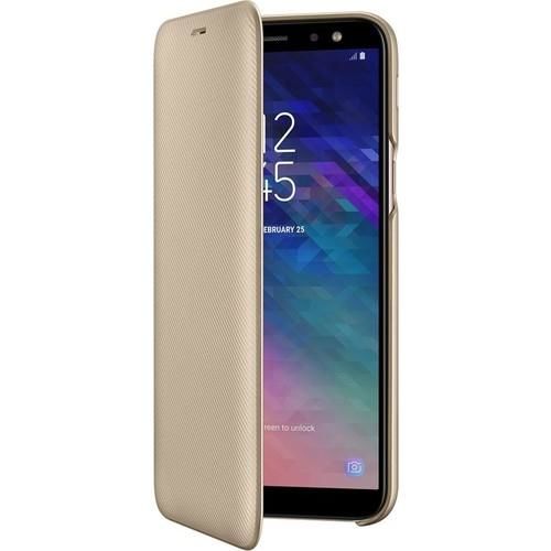 Galaxy A6 2018 ile Uyumlu Wallet Cover Kılıf Gold EF-WA600CFEGWW