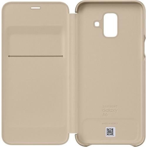 Galaxy A6 2018 ile Uyumlu Wallet Cover Kılıf Gold EF-WA600CFEGWW