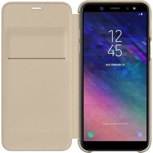 Galaxy A6 2018 ile Uyumlu Wallet Cover Kılıf Gold EF-WA600CFEGWW