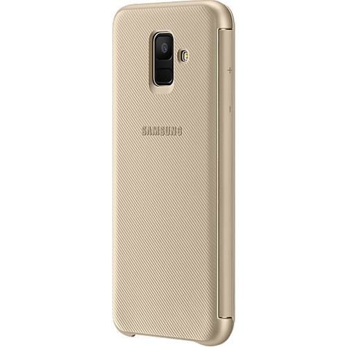 Galaxy A6 2018 ile Uyumlu Wallet Cover Kılıf Gold EF-WA600CFEGWW