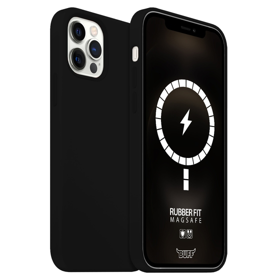 Buff iPhone 12 Pro Max MagSafe ile Uyumlu Rubber Fit Kılıf Black
