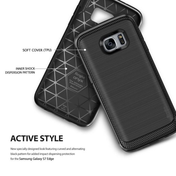 Ringke Onyx Galaxy S7 Edge ile Uyumlu Kılıf Black Ultra Extra Darbe Dağıtıcı Tam Koruma