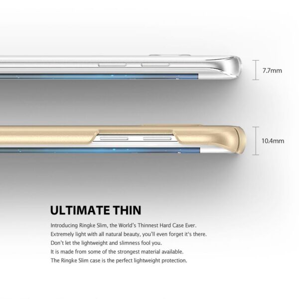 Ringke Slim Frost Galaxy S7 Edge ile Uyumlu Kılıf Gray 4 Tarafı Saran Tam Koruma İnce Buzlu Şeffaf