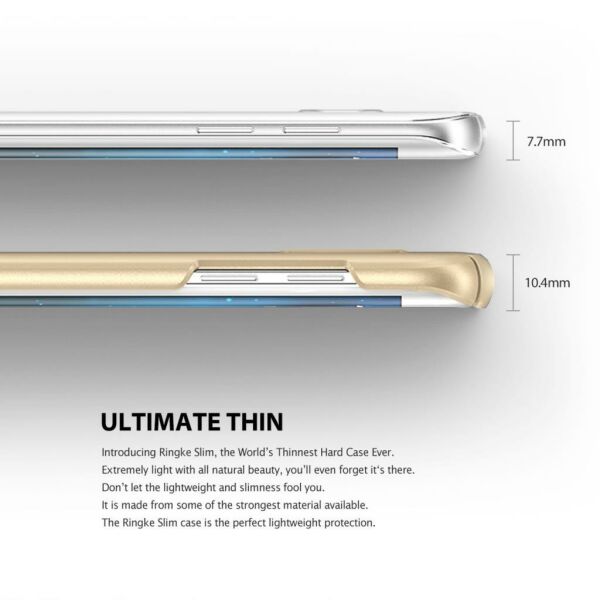 Ringke Slim Frost Galaxy S7 Edge ile Uyumlu Kılıf Gray 4 Tarafı Saran Tam Koruma İnce Buzlu Şeffaf