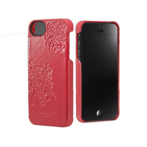 iPhone SE/5S/5 ile Uyumlu Shanghai Tang Deri Kaplamalı Sert Kılıf  Chrysanthemum (ST-508)