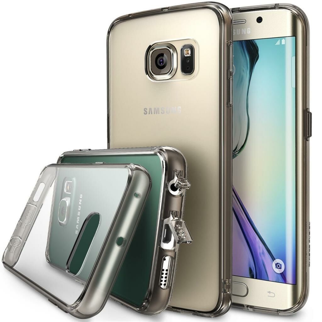 Ringke Fusion Galaxy S6 Edge ile Uyumlu Kılıf Smoke Black TPU Bumper Extra Darbe Emici