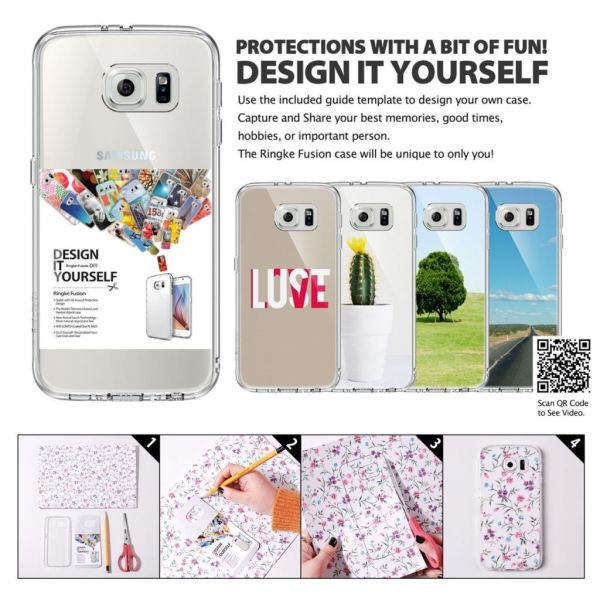 Ringke Fusion Galaxy S6 Edge ile Uyumlu Kılıf Smoke Black TPU Bumper Extra Darbe Emici