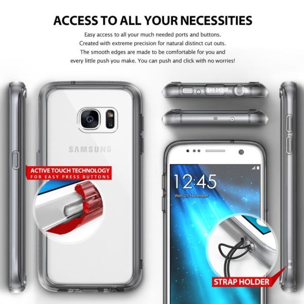 Ringke Fusion Galaxy S7 ile Uyumlu Kılıf Crystal Clear TPU Bumper Extra Darbe Emici