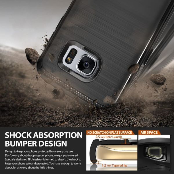 Ringke Onyx Galaxy S7 ile Uyumlu Kılıf Mist Gray Ultra Extra Darbe Dağıtıcı Tam Koruma