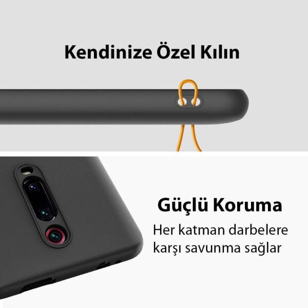 Spigen Mi 9T ile Uyumlu Kılıf Silikon Fit Charcoal