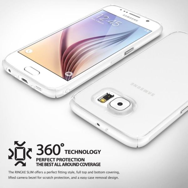 Ringke Slim Frost Galaxy S6 ile Uyumlu Kılıf Mint 4 Tarafı Saran Tam Koruma İnce Buzlu Şeffaf