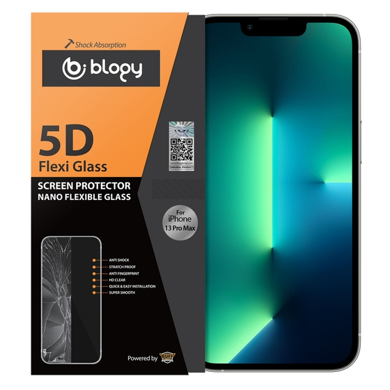 Blogy iPhone 13 Pro Max ile Uyumlu Flexi 5D Ekran Koruyucu