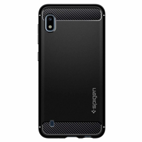 Spigen Galaxy A10 ile Uyumlu Kılıf Rugged Armor Black