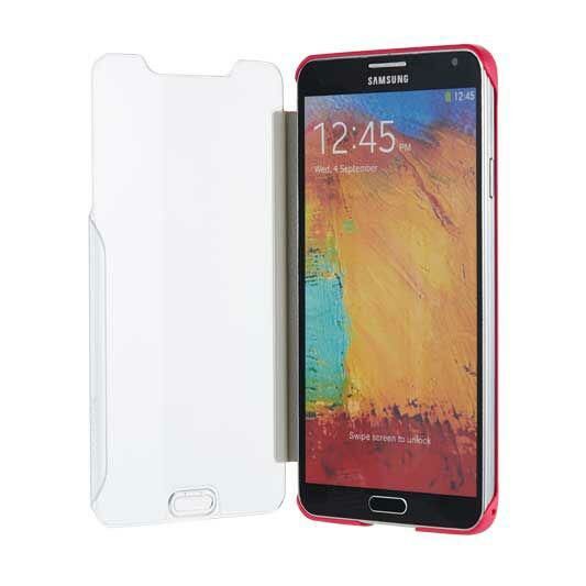 Anymode N9000 Galaxy Note 3 ile Uyumlu Touch Folio Case Kılıf Pembe (Out)