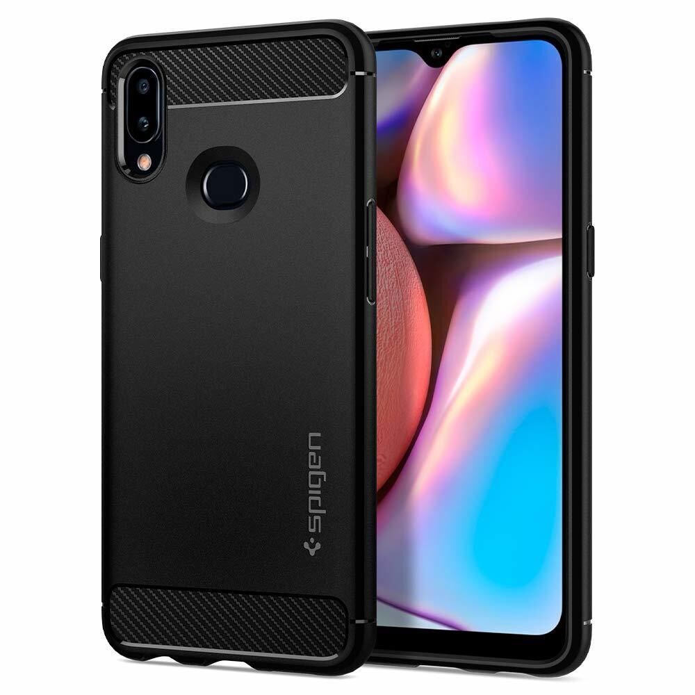 Spigen Galaxy A10s ile Uyumlu Kılıf Rugged Armor Matte Black