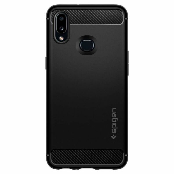 Spigen Galaxy A10s ile Uyumlu Kılıf Rugged Armor Matte Black