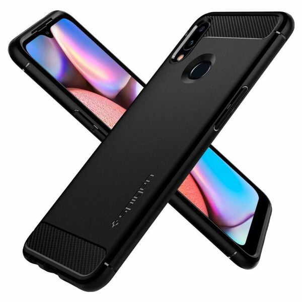 Spigen Galaxy A10s ile Uyumlu Kılıf Rugged Armor Matte Black