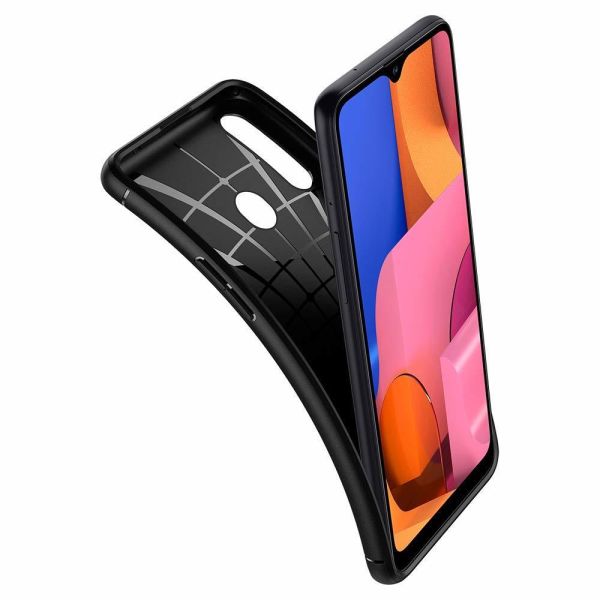 Spigen Galaxy A20s ile Uyumlu Kılıf Rugged Armor Matte Black