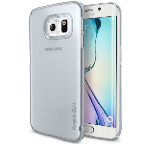 Ringke Slim Frost Galaxy S6 Edge ile Uyumlu Kılıf Gray 4 Tarafı Saran Tam Koruma İnce Buzlu Şeffaf