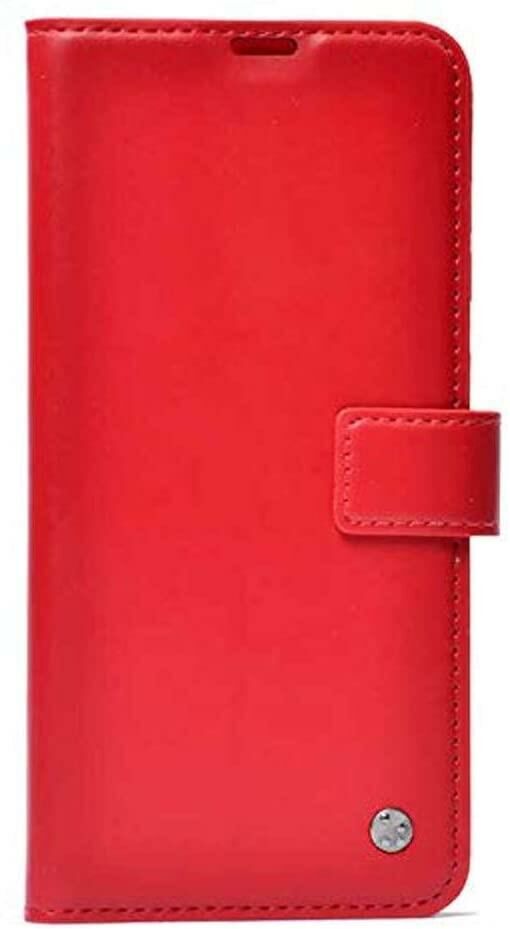 Redmi 8 ile Uyumlu Kılıf Yan Model Kartlıklı Cüzdanlı Kırmızı