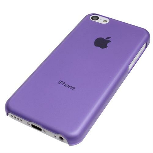 iPhone 5C ile Uyumlu 0,3mm Ultra Slim Sert Kauçuk Kılıf Mor